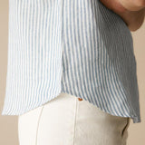 100% Linen Striped Classic Button-Front Shirt HUNTER