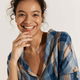 100% Linen V-Neck Short Sleeve Shirt SIERRA