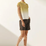 Linen Cutout Turtleneck Top QUINN