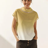 Linen Cutout Turtleneck Top QUINN