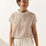 Linen Cutout Turtleneck Top QUINN