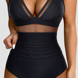 Maclair & Co. - Women Sexy Mesh Tummy Control Swimsuit Push Up High Waisted Bathing Suit
