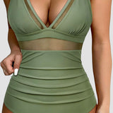 Maclair & Co. - Women Sexy Mesh Tummy Control Swimsuit Push Up High Waisted Bathing Suit