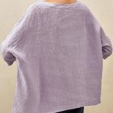 100% Linen Boatneck 3/4 Length Sleeve Top AURORA