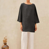 100% Linen Loose Long Shirt LILY