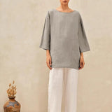 100% Linen Loose Long Shirt LILY