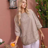 100% Linen Loose Long Shirt LILY