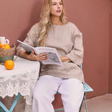 100% Linen Loose Long Shirt LILY