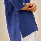 100% Linen V-Neck Short Sleeve Shirt SIERRA