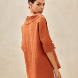100% Linen V-Neck Short Sleeve Shirt SIERRA