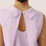 100% Linen Structured Collar Sleeveless Blouse BLAIR
