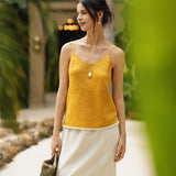 100% Linen Beaded Hem Camisole Bree