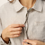 100% Linen Concealed Placket Patch Pocket Shirt FELICITY