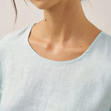 100% Linen Elbow Sleeve Pullover Top NOLA