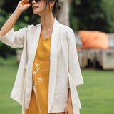 100% Linen Kimono Belted Blazer BRIA
