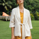 100% Linen Kimono Belted Blazer BRIA