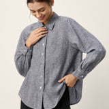 100% Linen Relaxed Drop Shoulder Pocket Shirt ASTER