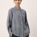 100% Linen Relaxed Drop Shoulder Pocket Shirt ASTER