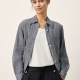 100% Linen Relaxed Drop Shoulder Pocket Shirt ASTER