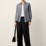 100% Linen Relaxed Drop Shoulder Pocket Shirt ASTER