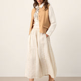 100% Linen Cinch-Back Sleeveless Tailored Vest BRONWYN