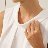 100% Linen Structured Collar Sleeveless Blouse BLAIR