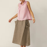 100% Linen Structured Collar Sleeveless Blouse BLAIR