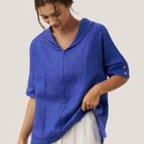 100% Linen V-Neck Short Sleeve Shirt SIERRA