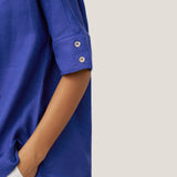 100% Linen V-Neck Short Sleeve Shirt SIERRA