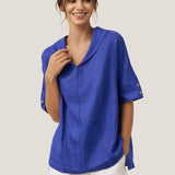 100% Linen V-Neck Short Sleeve Shirt SIERRA