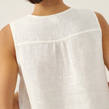 100% Linen V-Neck Sleeveless Tank Top NICOLE