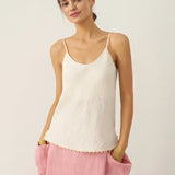 100% Linen Beaded Hem Camisole Bree