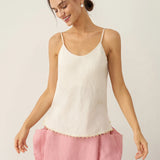 100% Linen Beaded Hem Camisole Bree