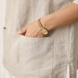 100% Linen Camp-Collar Patch-Pocket Top BRENNA