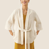 100% Linen Kimono Belted Blazer BRIA
