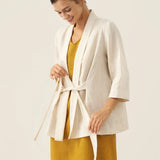 100% Linen Kimono Belted Blazer BRIA