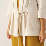 100% Linen Kimono Belted Blazer BRIA