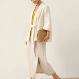 100% Linen Kimono Belted Blazer BRIA
