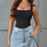 Square Neck Sleeveless Bodysuits