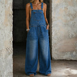 Harper - Elastic Waist Denim Jumpsuit