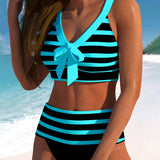 Victoria - High Waist Striped Bikini