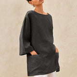 100% Linen Loose Long Shirt LILY