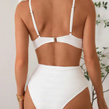Sandra - High Support Crossed Top, High Waist Bikini