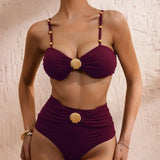 Linda - High Waist Bikini with Shell Detail