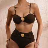 Linda - High Waist Bikini with Shell Detail