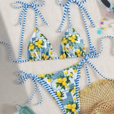 Claire - Lemon Print Triangle Bikini
