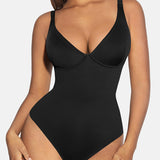 Deep V Neck Tummy Control Thong Bodysuit