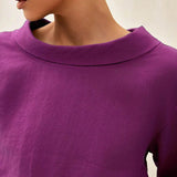100% Linen Draped Neck Top HOLLIS