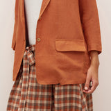 100% Linen 3/4 Sleeve Drop Shoulder Blazer DARA