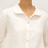 100% Linen Peter Pan Collar 3/4 Sleeve Shirt ASTRID